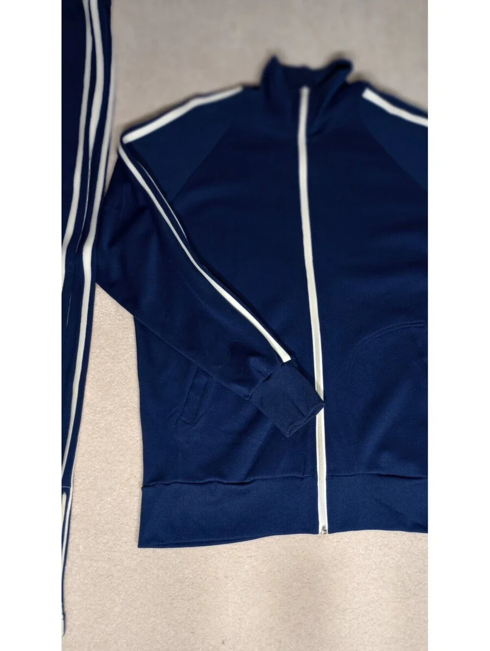RARE Vintage HERTERS Track Suit Blue White Stripe Athletic Retro Old School XL